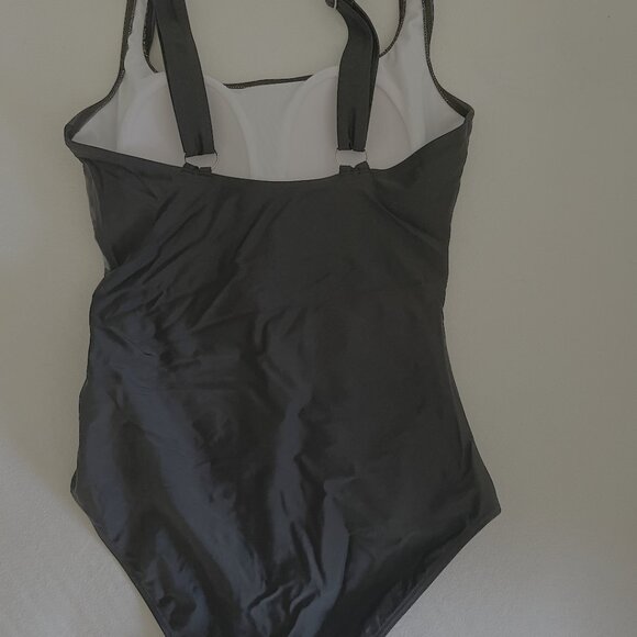 Eomenie. 1-piece swimsuit. Tummy Control. Ruched. Leopard/Blue Gradient. S - Picture 11 of 12